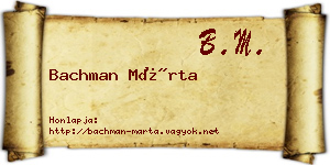 Bachman Márta névjegykártya