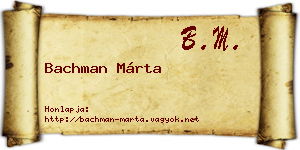 Bachman Márta névjegykártya