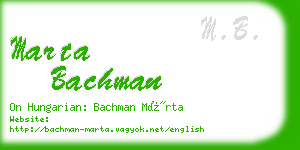 marta bachman business card